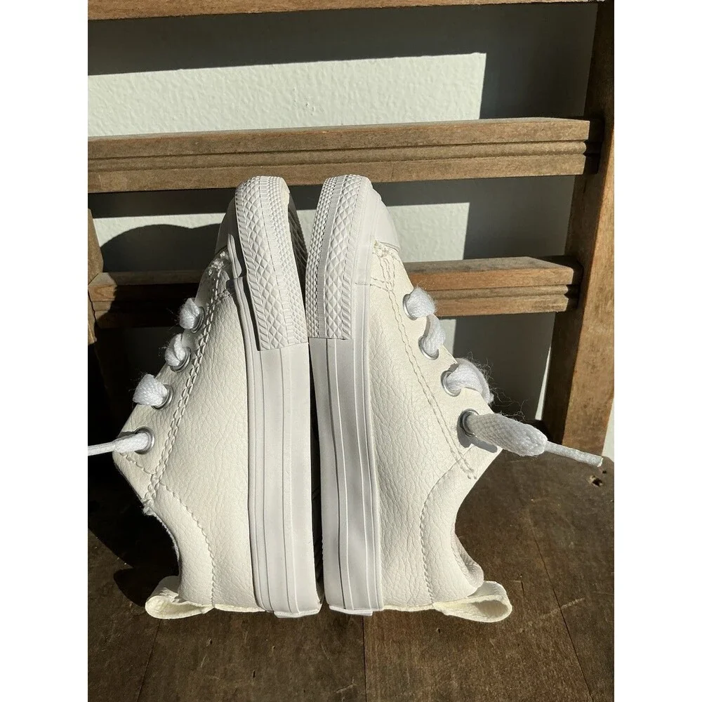 Converse Toddler Chuck Taylor All Star Street White Leather Lace Shoes Toddler 5